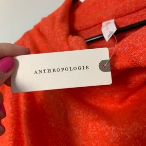 Anthropologie long orange turtle neck dress